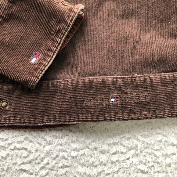Tommy Hilfiger Jeans Brown Corduroy Trucker Jacket Womens XL Brown - Picture 9 of 10